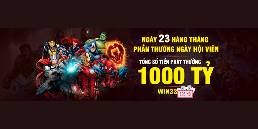 Tham gia cùng 33win - Nhận ưu đãi độc quyền mỗi tháng